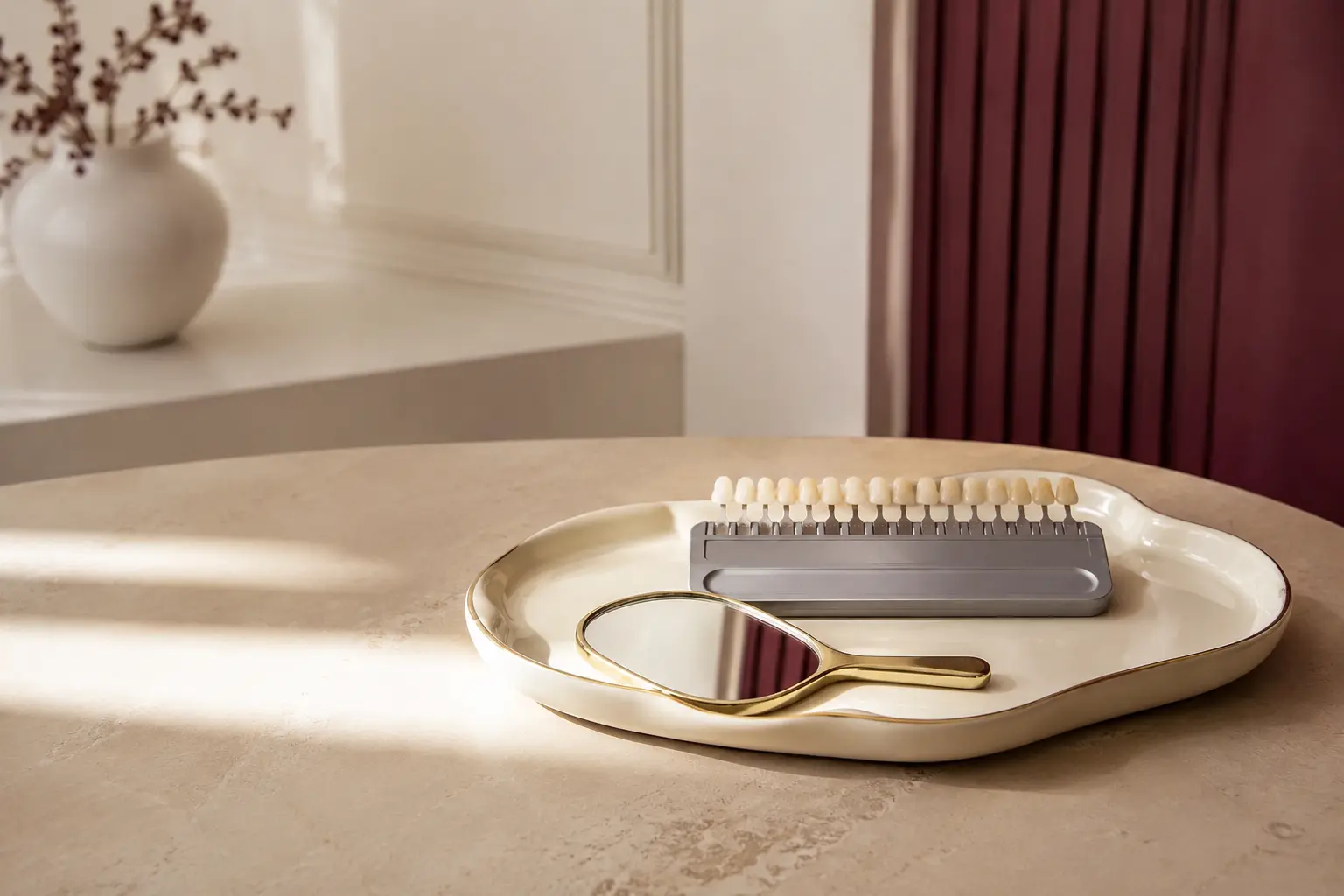 Dental shade guide for a teeth whitening consultation